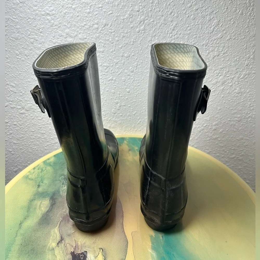 Hunter Original Gloss Short Rain Boots Black Size US 6W
